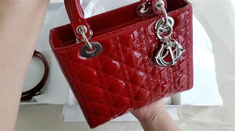 lady dior medium red patent tote|lady dior handbags.